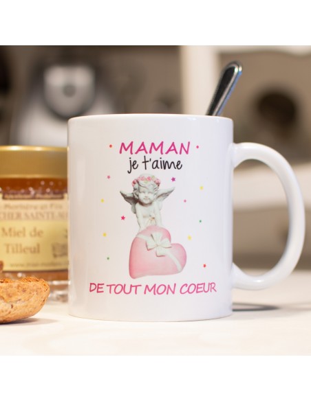 Tasse Mug Maman Je Taime De Tout Mon Cœur Idée Cadeau Maman Original Anniversaire Fête De 