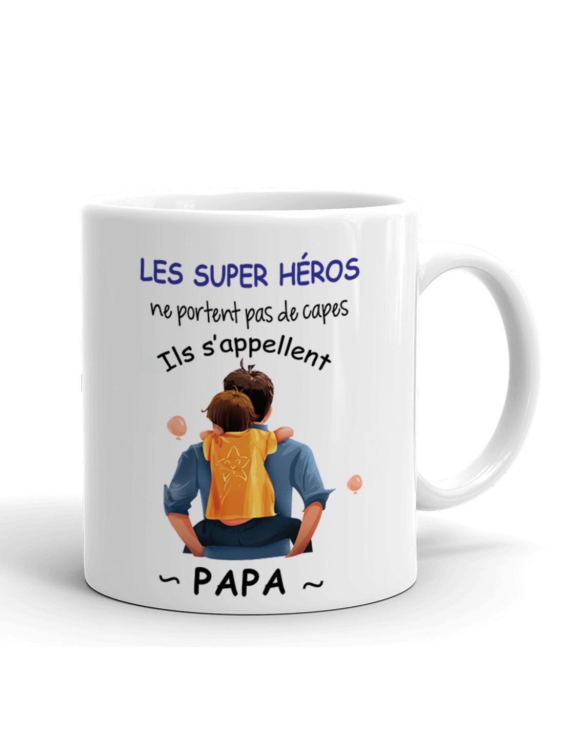 Tasse-Mug Papa Héro - Idée Cadeau Naissance Papa Original Fête des Pères  Anniversaire Boite à Papa Humour L'Esprit des Anges