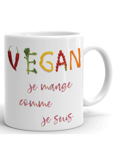 Tasse-Mug Vegan- Je Mange Comme Je Suis - Idée Cadeau Personnalisé Original  Anniversaire Fête Ami et Famille L'Esprit des Anges
