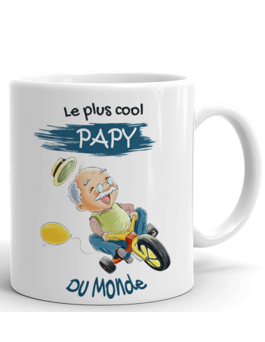 Tasse-Mug Cadeau Papy Le Plus Cool Du Monde Idée Originale Humour  Personnalisé Anniversaire Fête des Grands Pères Noël L'Esprit