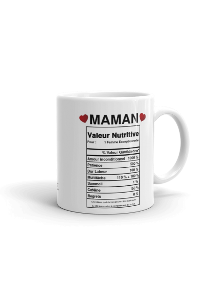 Tasse Mug Cadeau Maman Étiquette Valeur Nutritive Exceptionnelle Idée Cadeau Humour Maman 
