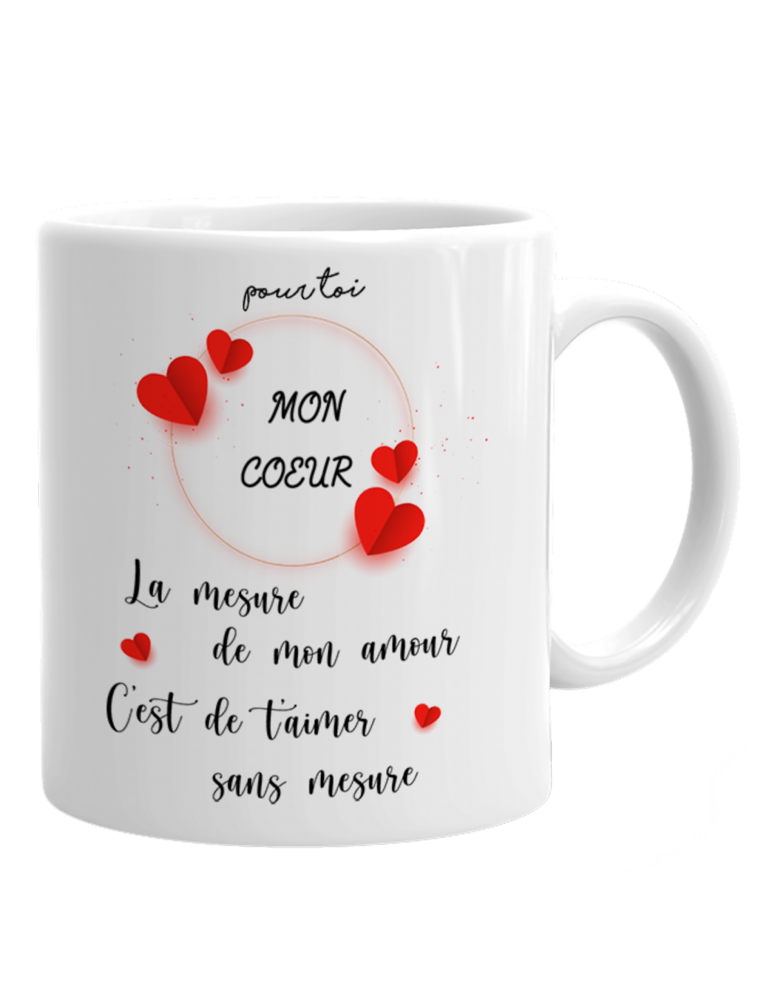 Tasse Mug Cadeau Saint Valentin Couple Amour-la Mesure de Mon  Amour-Original Anniversaire Mariage L'Esprit des Anges
