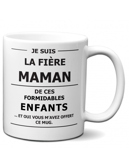 Tasse Mug Cadeau Maman Fière De Ses Enfants Idée Cadeau Humour Maman Original Anniversaire 