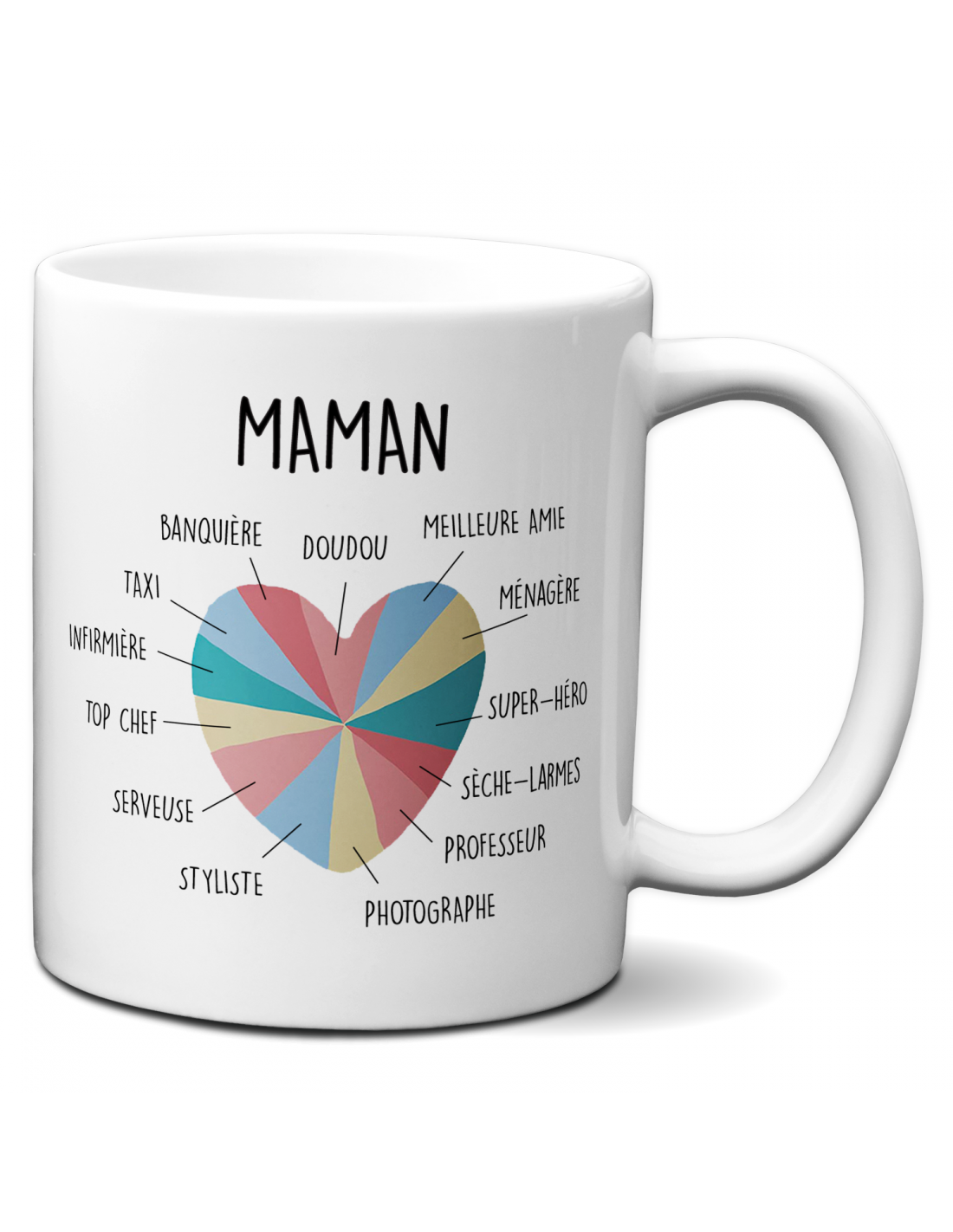 Tasse-Mug Maman - Coeur Elle Sait Tout Faire - Idée Cadeau Maman