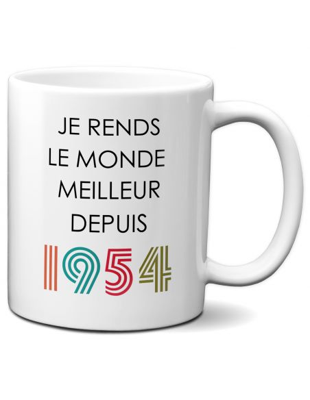 Tasse Mug Cadeau Anniversaire 70 ans Femme Homme - Je Rends le Monde  Meilleur - Original Personnalisé