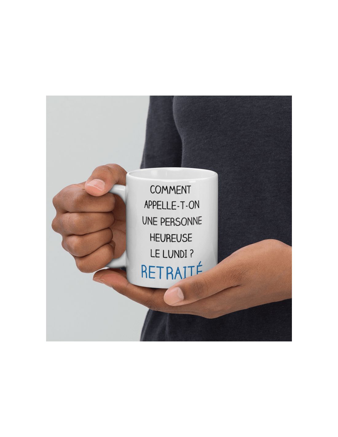 Tasse Mug Cadeau Retraite Heureux Le Lundi Retraité Original Drole Rigolo Amusant Collègue Départ 