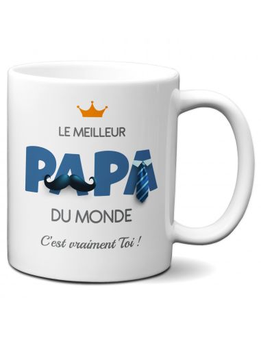 Tasse-Mug Cadeau Papa -Meilleur Papa du Monde- Idée Cadeau Humour Papa Original Anniversaire Fête de Pères 