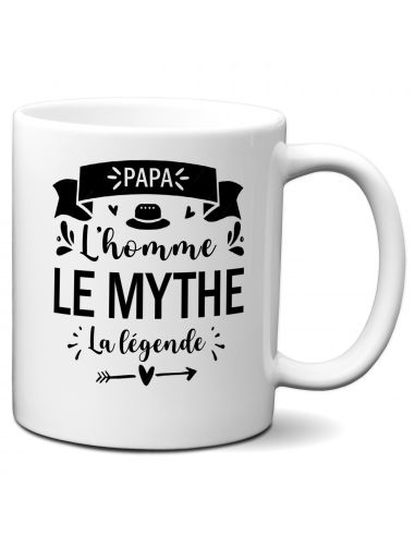 Tasse-Mug Cadeau Papa -Papa L'Homme Le Mythe La Légende - Idée Cadeau Humour Papa Original Anniversaire Fête de Pères 