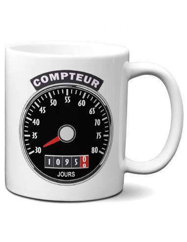 Tasse Mug Cadeau Anniversaire 30 ans Femme Homme - 30 ans au compteur - Original Personnalisé